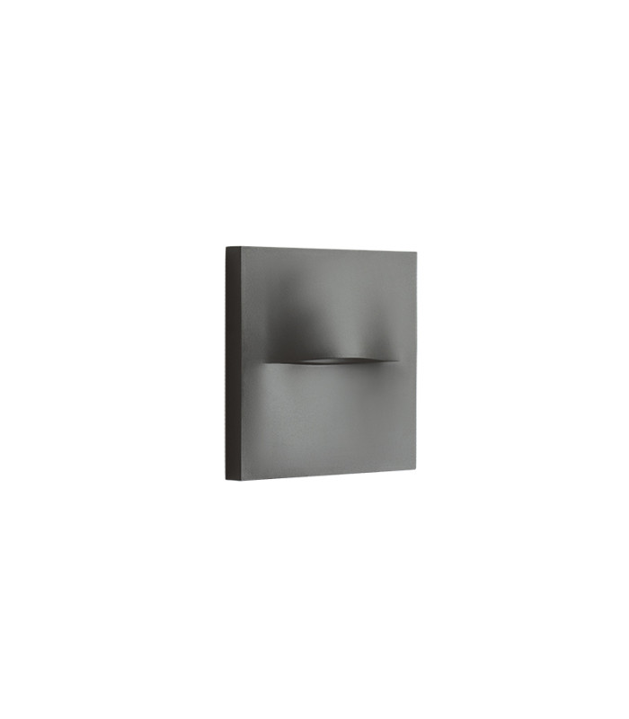Orvion Square Outdoor Flush Wall Lamp Graphite LED 3000K IP65-1