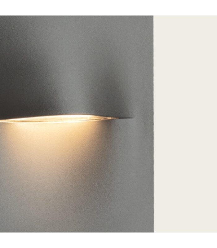 Orvion Square Outdoor Flush Wall Lamp Graphite LED 3000K IP65-3