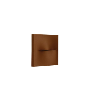 Orvion Square Outdoor Flush Wall Lamp Brown LED 3000K IP65-1