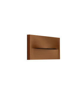 Orvion Rectangle Outdoor Flush Wall Lamp Brown LED 3000K IP65-1