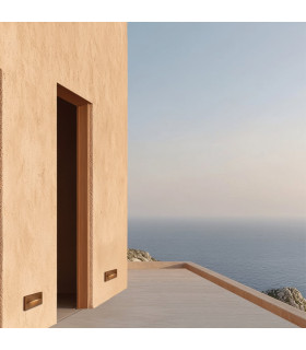 Orvion Rectangle Outdoor Flush Wall Lamp Brown LED 3000K IP65-2