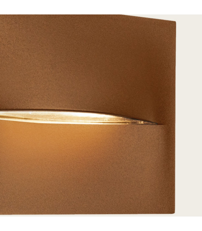 Orvion Rectangle Outdoor Flush Wall Lamp Brown LED 3000K IP65-5