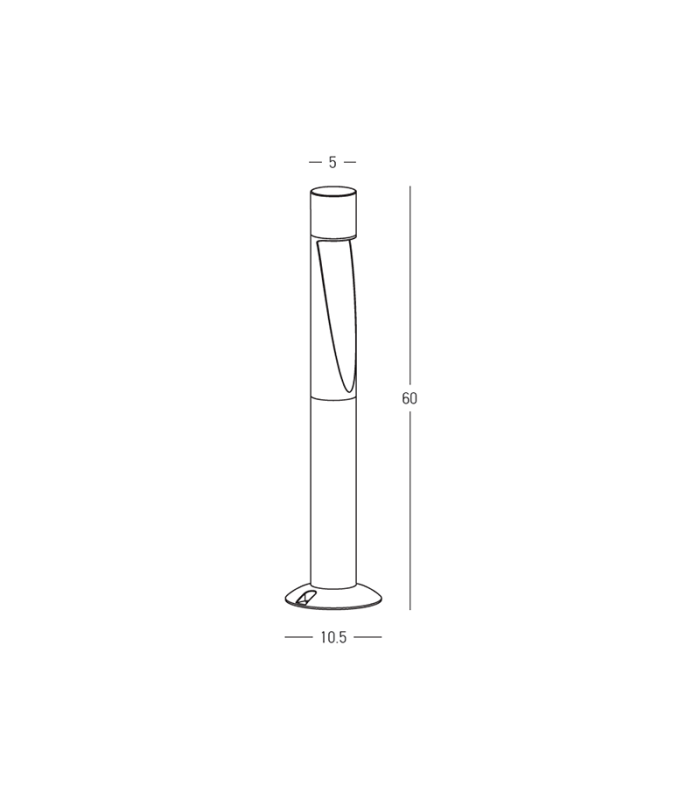 Zambelis Outdoor Bollard Sandy Black LED 3000K IP65-4