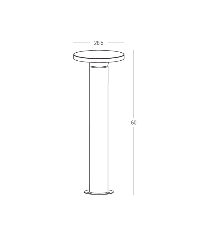 Zambelis Outdoor Bollard Natural Concrete-Sandy Black LED 3000K IP65-4