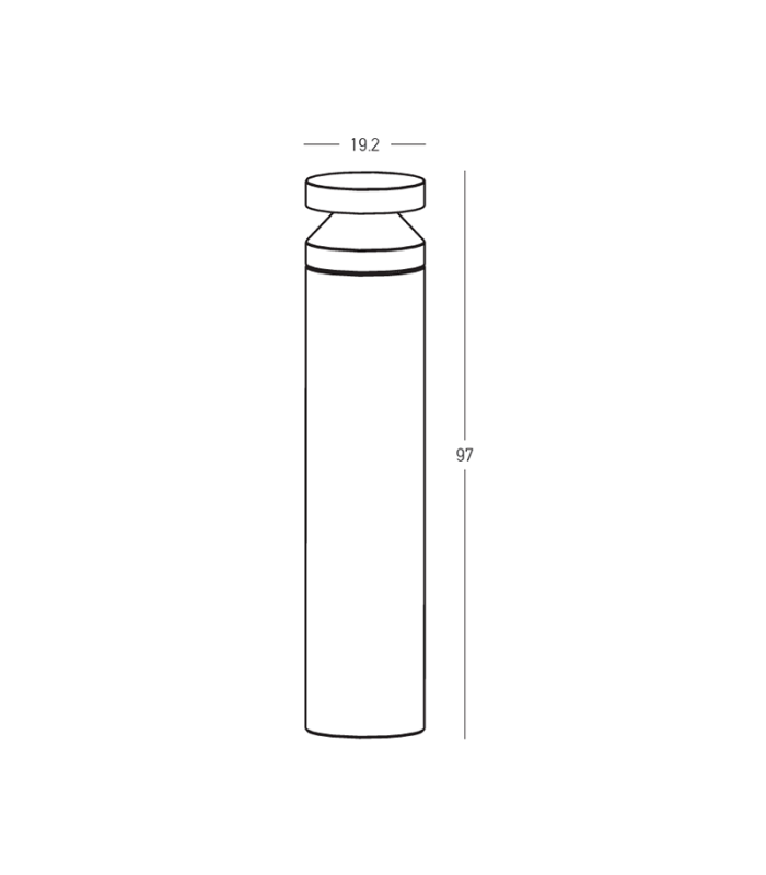 Zephy 97cm Outdoor Bollard Natural Concrete LED 3000K IP65-4