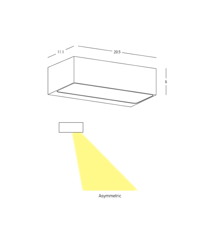 Zambelis Outdoor Wall Down Lamp Graphite LED 3000K IP54-3