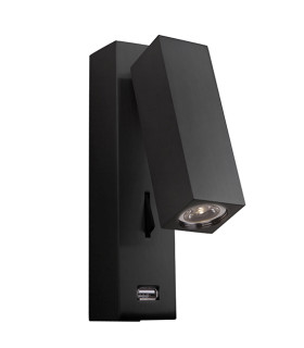 Rila Reading Wall Light Black Matt LED 3000K-1