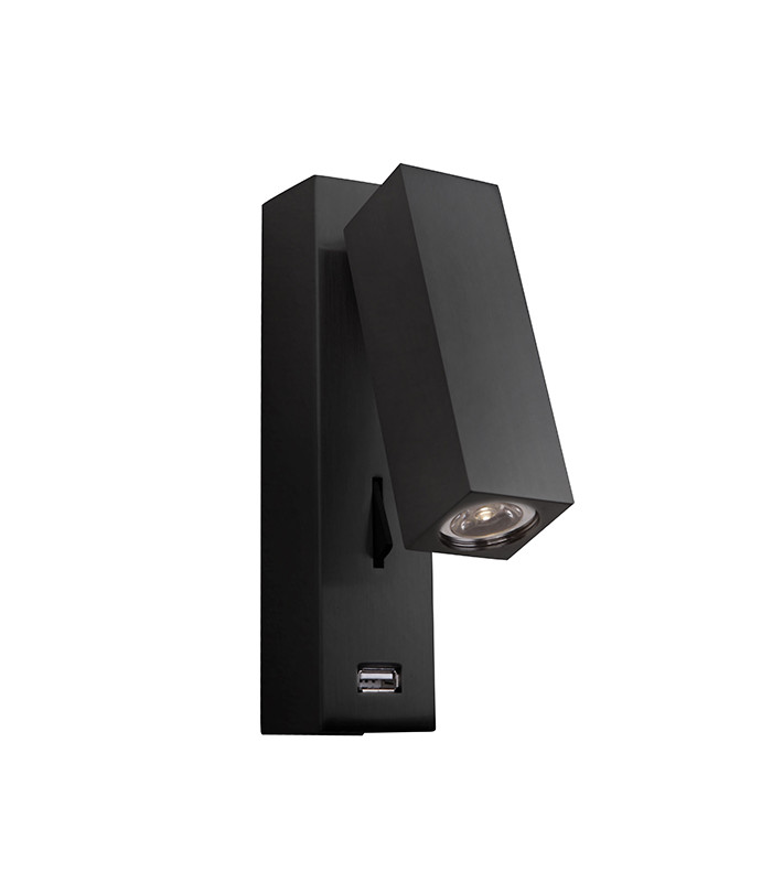 Rila Reading Wall Light Black Matt LED 3000K-1