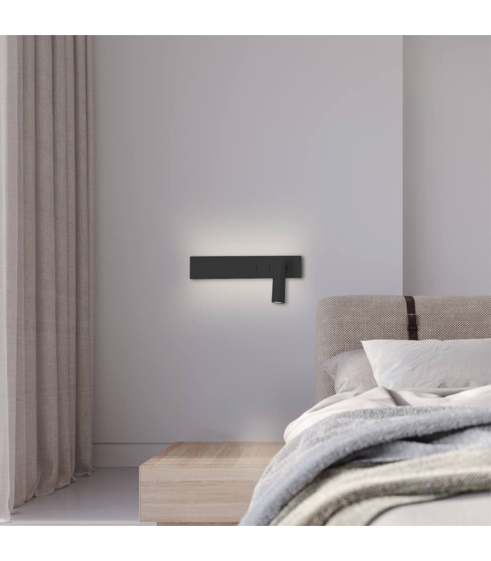 Malko Reading Wall Light Black Matt LED 3000K-2