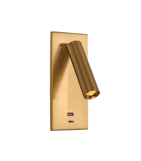 Alfatar Reading Wall Light Brushed Brass LED 3000K USB-1