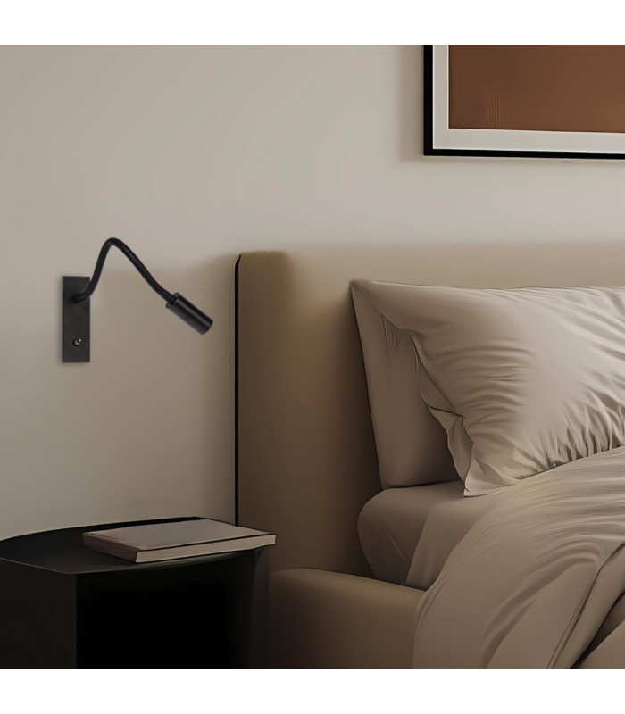 Vela Reading Wall Light Black LED 3000K-2