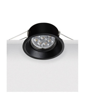Shipka Round Recessed Downlight Black Adjustable 1xGU10