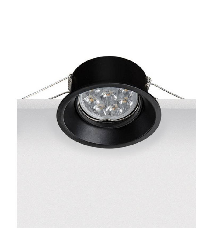 Shipka Round Recessed Downlight Black Adjustable 1xGU10