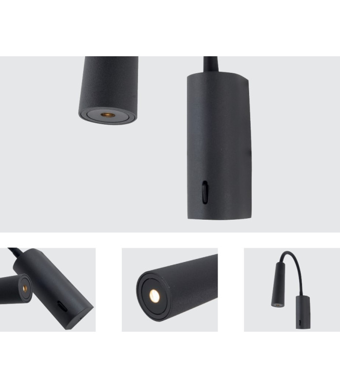 Ignara Reading Wall Light Sandy Black LED 3000K-4