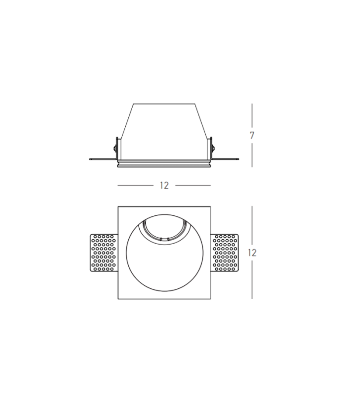 Atopol Square Trimless 12cm Recessed Downlight Pure White 1xGU10-2