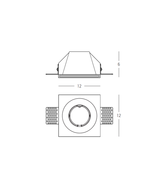 Atopol Square Trimless 12cm Recessed Downlight Pure White 1xGU10-2