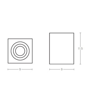 Dimovo Surface Mounted Downlight Black Matt 1xGU10-2
