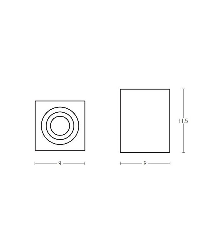 Dimovo Surface Mounted Downlight Black Matt 1xGU10-2