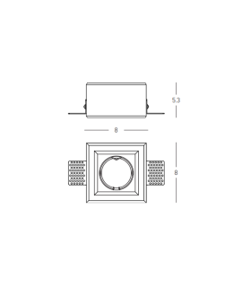 Pliska Square Recessed Downlight Pure White 1xGU10-3