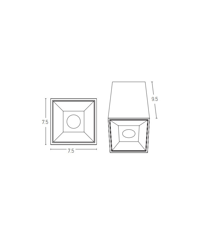 Obzor Surface Mounted Downlight White - Black Reflector LED 3000K-3
