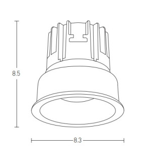 Borovo 8.3cm Recessed Downlight White Matt LED 3000K IP54-2