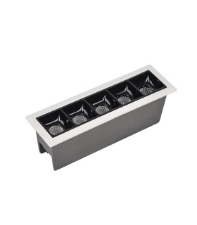 Byala 5 Light Recessed Downlight Sandy White - Black LED 3000K-1