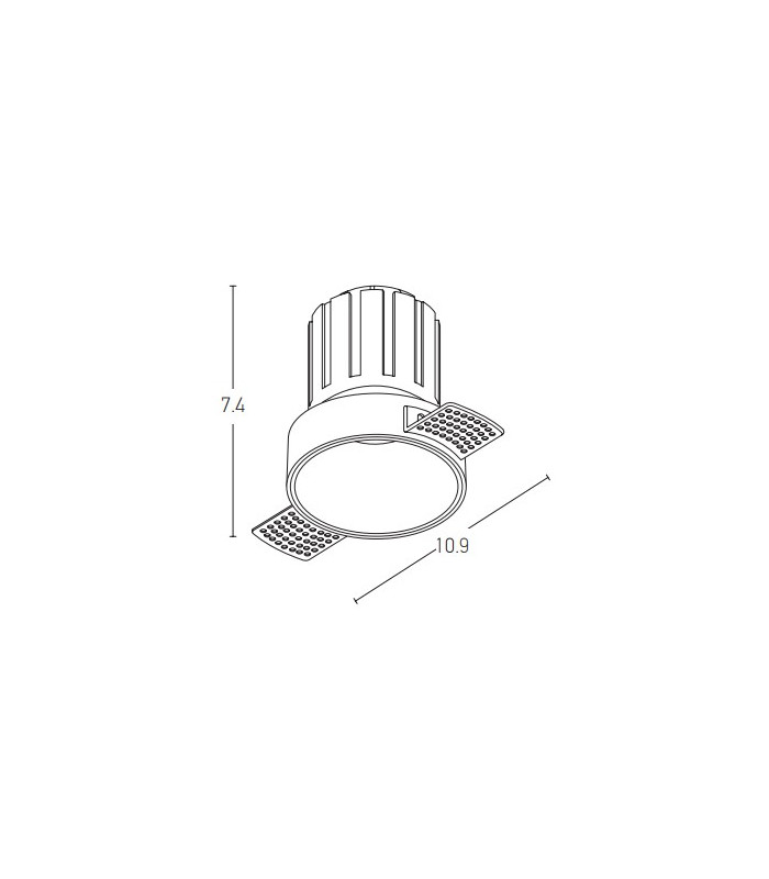 Zemen 6.2cm Recessed Downlight Sandy White LED 3000K 6W-3
