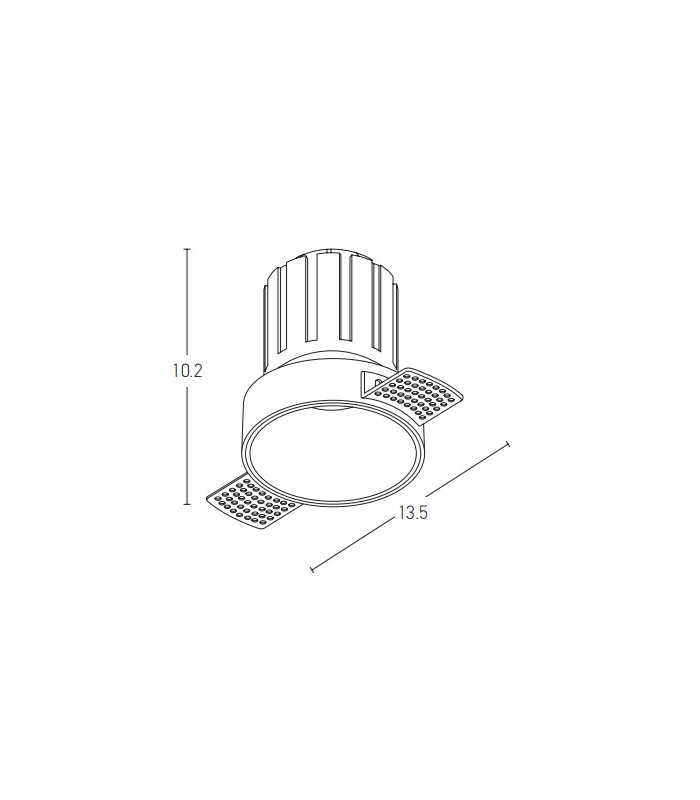 Zemen 8.2cm Recessed Downlight Sandy White LED 3000K 9W-3