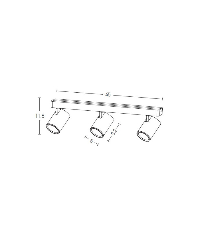 Gramada Ceiling Spotlight Bar Black Matt 3xGU10-2