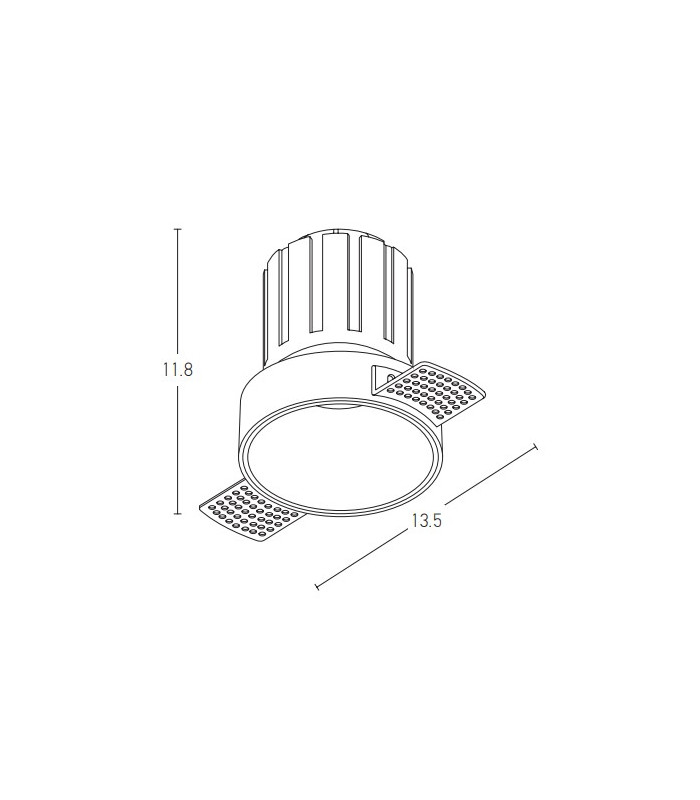 Zemen 8.2cm Recessed Downlight Sandy White LED 3000K 15W-3