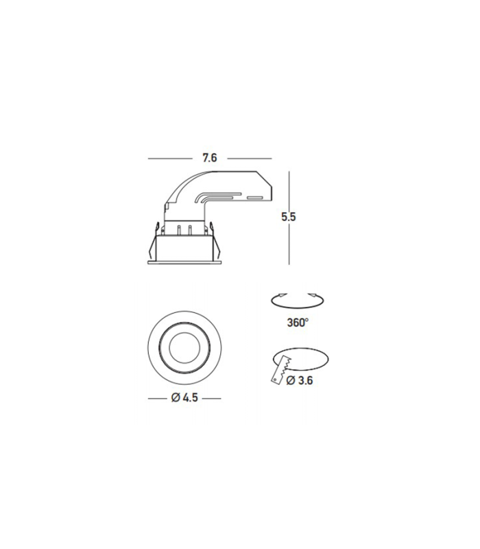 Solira Recessed Downlight White Matt LED 2700K-3