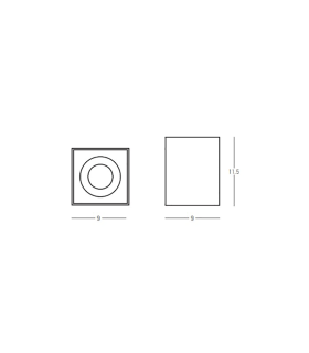 Nyra Square Surface Mounted Downlight Sandy White 1xGU10 LED-2