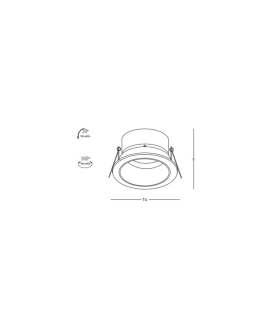 Zambelis Adjustable 7.4cm Recessed Downlight Sandy White 1xGU10 LED-2