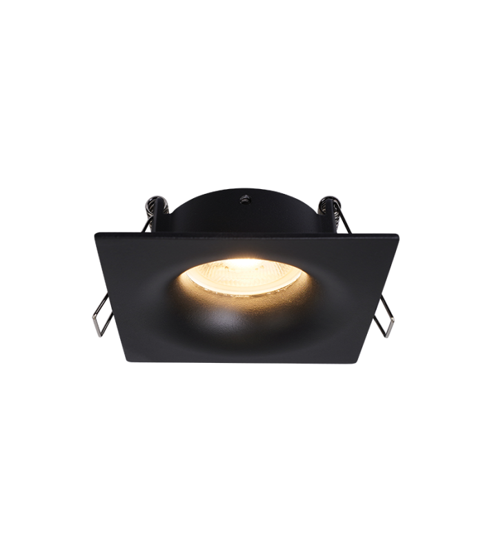 Theryn Square 8.5cm Recessed Downlight Sandy Black 1xGU10 LED IP65 MAX 50W-1