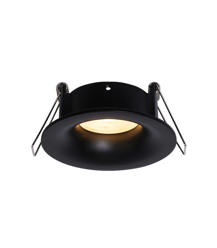 Theryn Round 8.5cm Recessed Downlight Sandy Black 1xGU10 LED IP65 MAX 50W-1