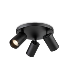 Firstlight Spotlight Max 3 Light Flush Ceiling Fitting Black 3xGU10