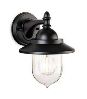 Stanley Lantern Wall Light Black 1xE27 IP44