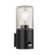 Manor Wall Light with PIR Black with Smoked Glass 1xE27 IP44