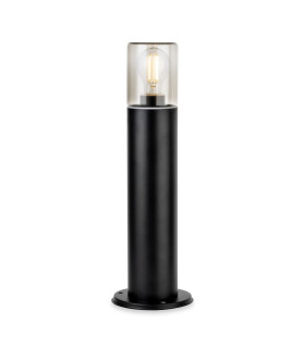 Manor Bollard Post Black with Smoked Glass 1xE27 IP44