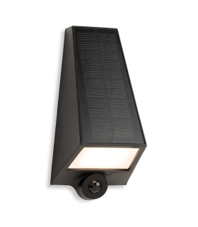 Augusta Solar Wall Light with PIR Black 6.5w LED 100lm 3000K IP65