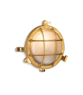 Nautic 140mm Bulkhead Solid Brass with Frosted Glass 1xG9 IP64