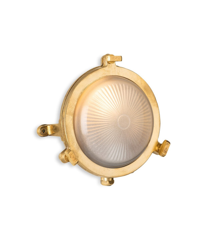 Nautic 140mm Bulkhead Solid Brass with Frosted Glass 1xG9 IP64