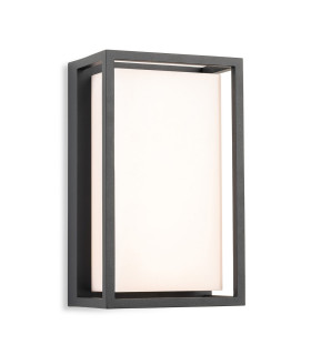 Lyon Wall Light Graphite with Opal White Polycarbonate Diffuser 6w LED 3000-4000-5000K CCT IP65