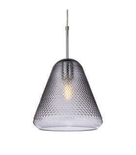 Fortune Dome Pendant Chrome with Smoked Decorative Glass 1xE27