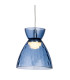 Royale Dome Pendant Chrome with Blue Decorative Glass 3w LED 330lm 3000K