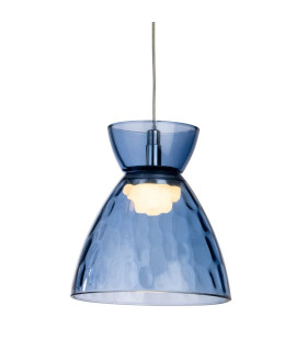 Royale Dome Pendant Chrome with Blue Decorative Glass 3w LED 330lm 3000K
