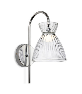 Royale Dome Wall Light Chrome with Clear Decorative Glass 3w LED 401lm 3000K
