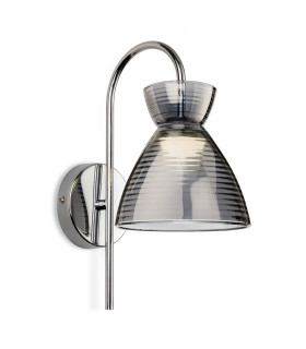 Royale Dome Wall Light Chrome with Smoked Decorative Glass 3w LED 401lm 3000K