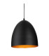Moon Dome Pendant Black with Satin Gold Inside 1xE27