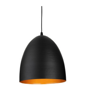 Moon Dome Pendant Black with Satin Gold Inside 1xE27
